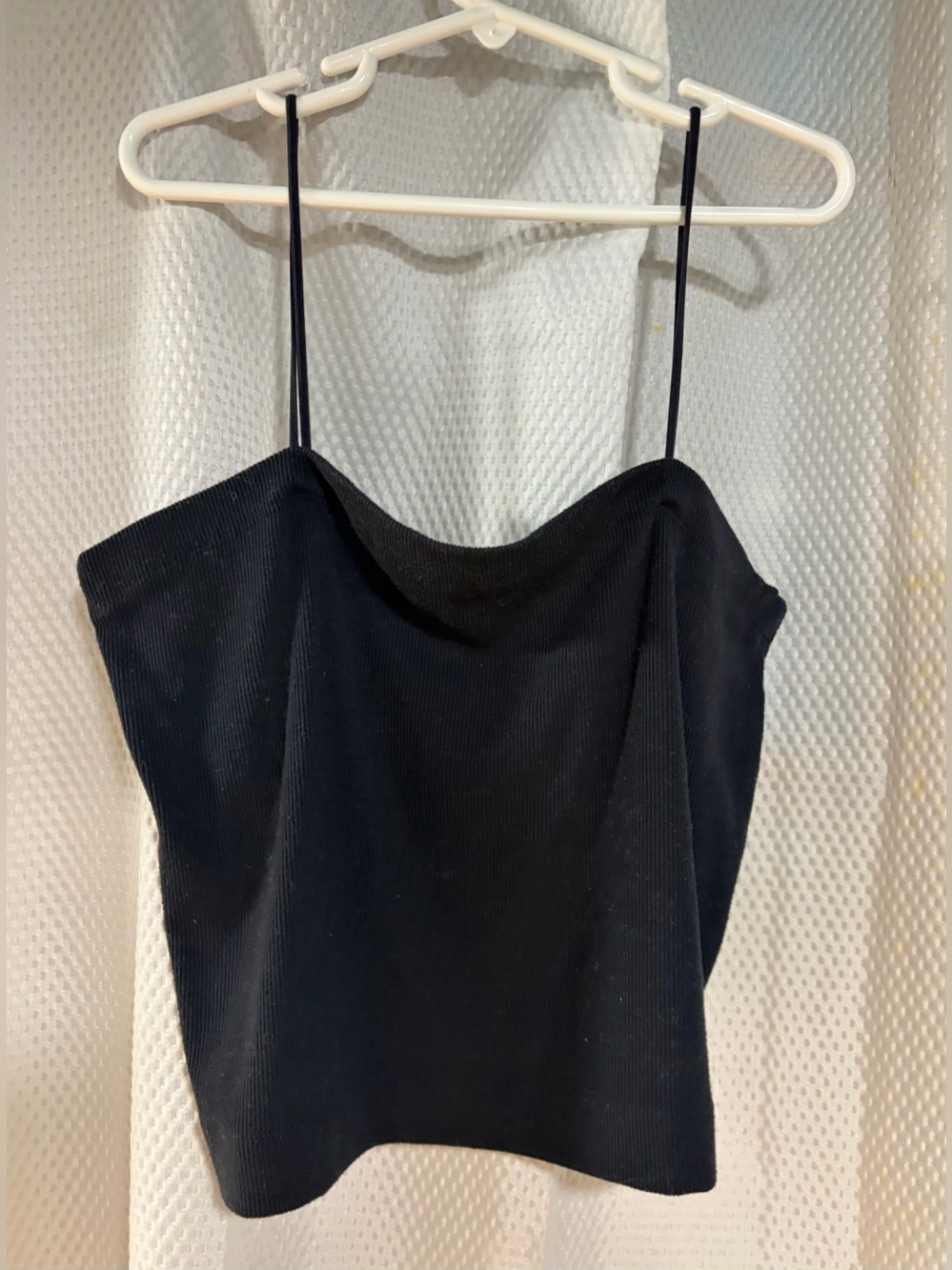 American Eagle Outfitters Black Ribbed Spaghetti Strap Cami